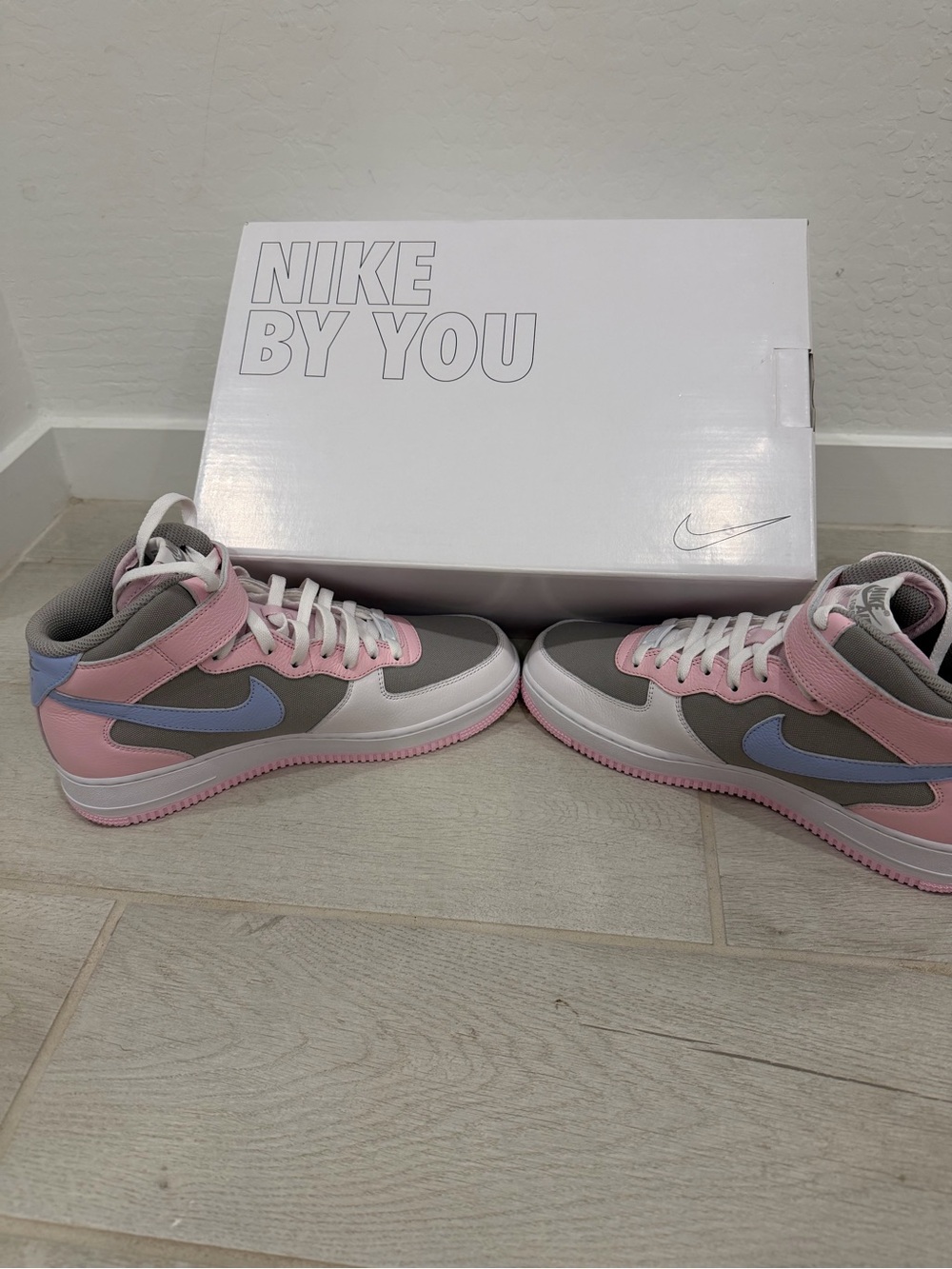 Nike Mid-Top Sneakers — Pink, Lavender & Gray